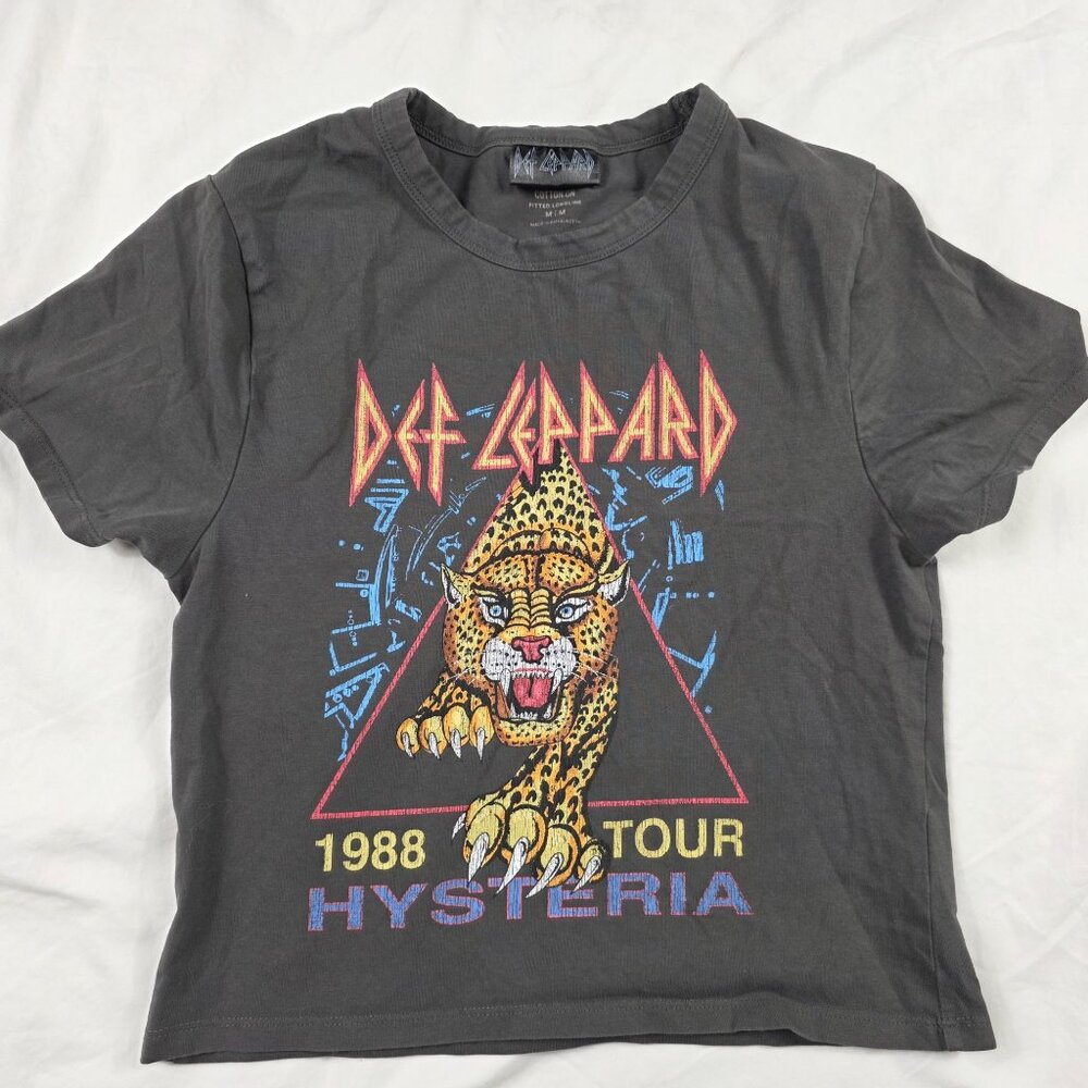 Def Leppard Hysteria 1988 Tour Shirt Cotton On Mens Medium Black Short Sleeve